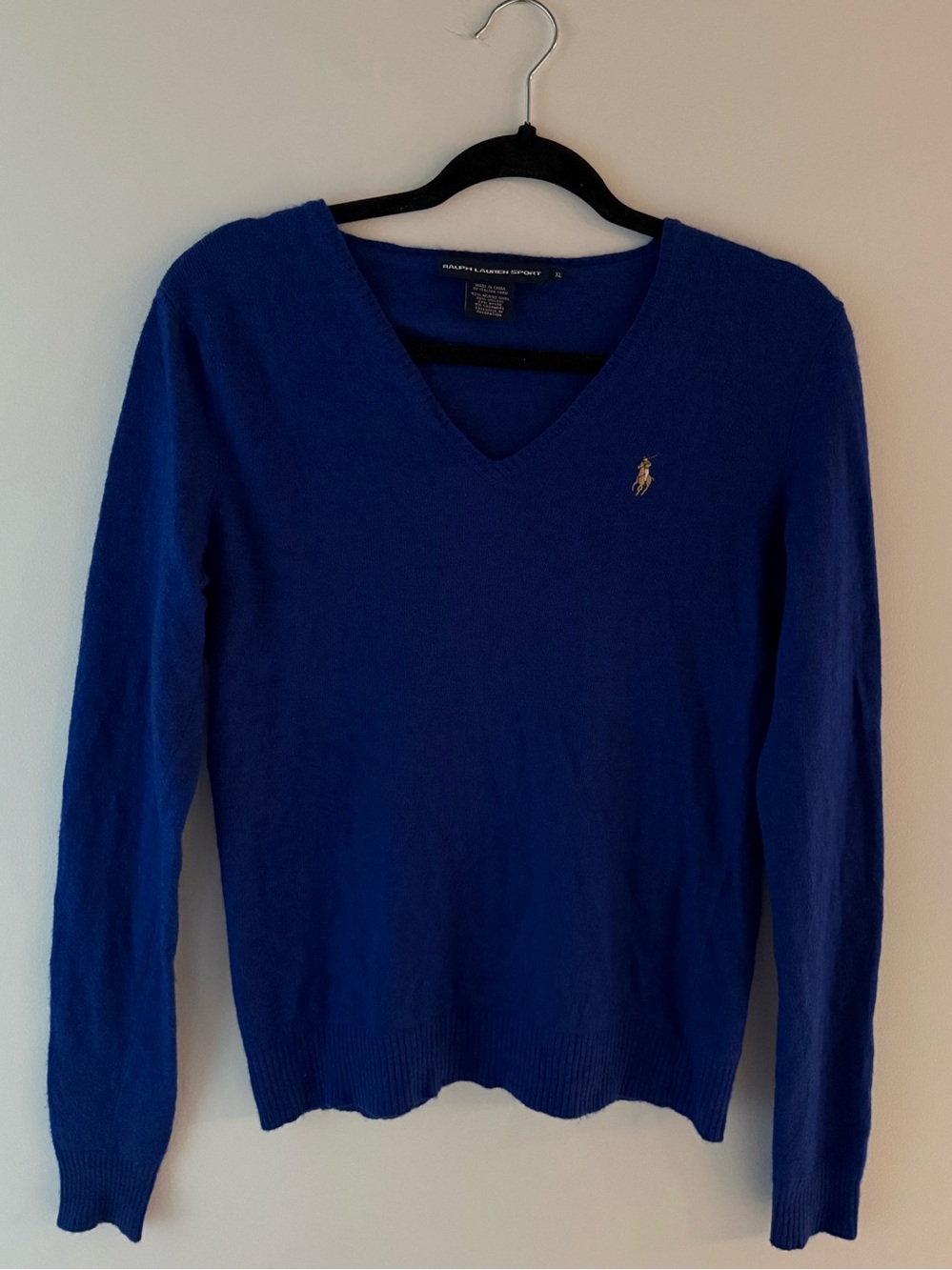 Ralph Lauren V-Neck Cashmere blend Sweater - Sz XL - Picture 2 of 4